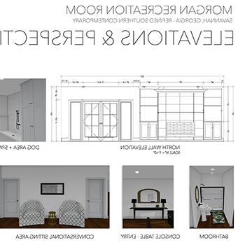 Residential design board with the title Morgan Recreation Room